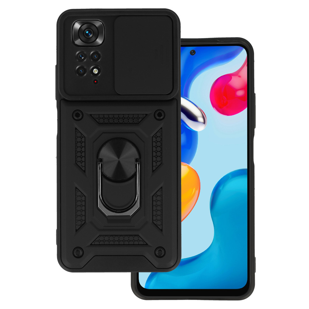 Pokrowiec etui pancerne Slide Camera Armor Case czarne Xiaomi Redmi Note 11
