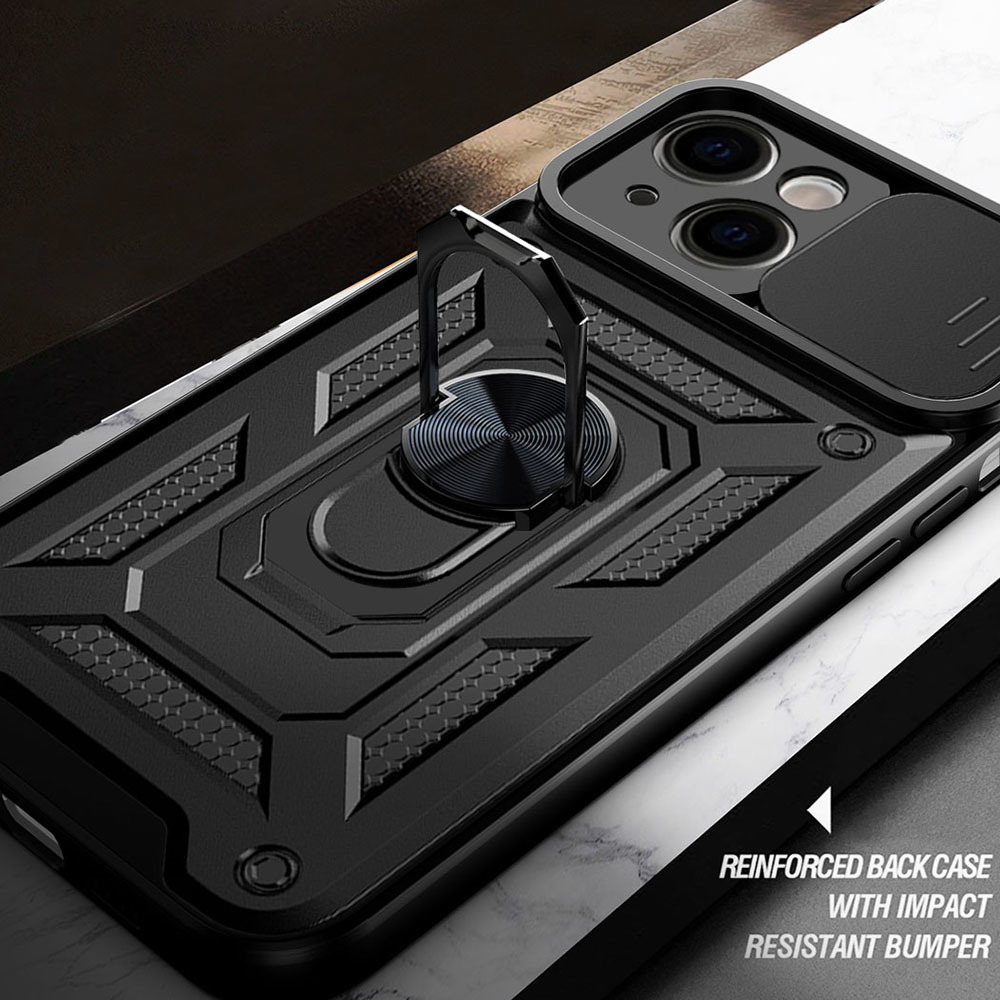 Pokrowiec etui pancerne Slide Camera Armor Case czarne Xiaomi Redmi Note 11 / 5