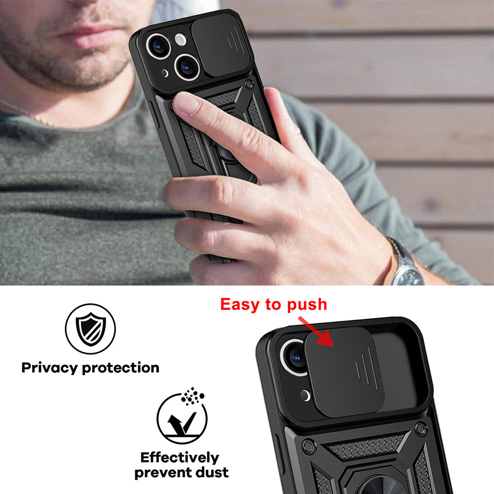 Pokrowiec etui pancerne Slide Camera Armor Case czarne Xiaomi Redmi Note 11 / 7