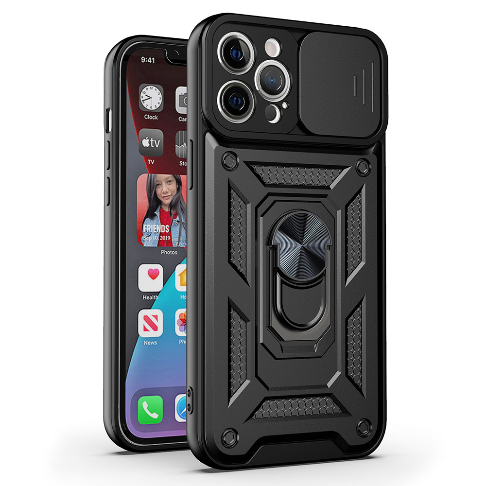 Pokrowiec etui pancerne Slide Camera Armor Case czarne Xiaomi Redmi Note 12 4G