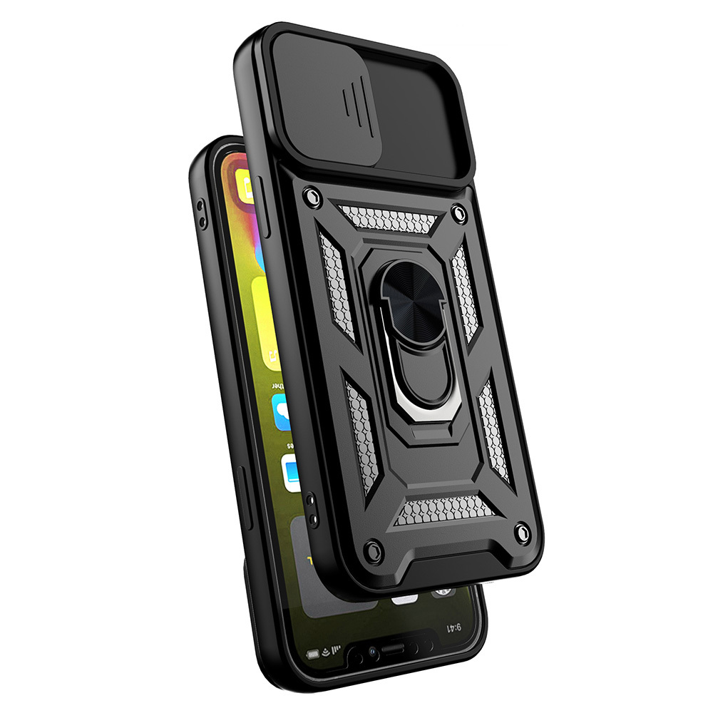 Pokrowiec etui pancerne Slide Camera Armor Case czarne Xiaomi Redmi Note 12 4G / 2
