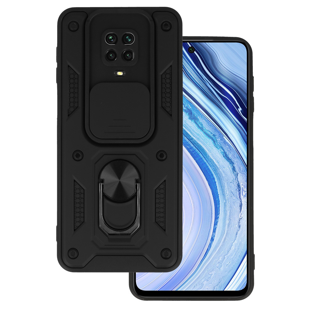 Pokrowiec etui pancerne Slide Camera Armor Case czarne Xiaomi Redmi Note 9 Pro