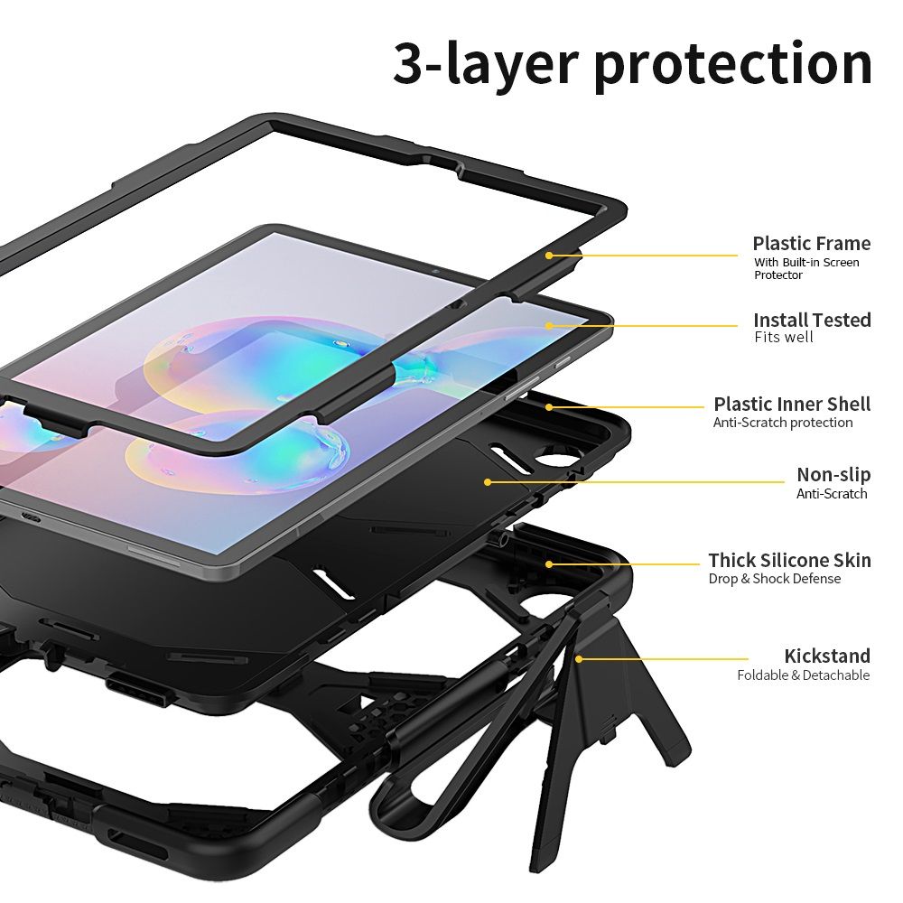 Pokrowiec etui pancerne Tech-Protect Survive czarne SAMSUNG Galaxy Tab S6 Lite 10.4 / 7