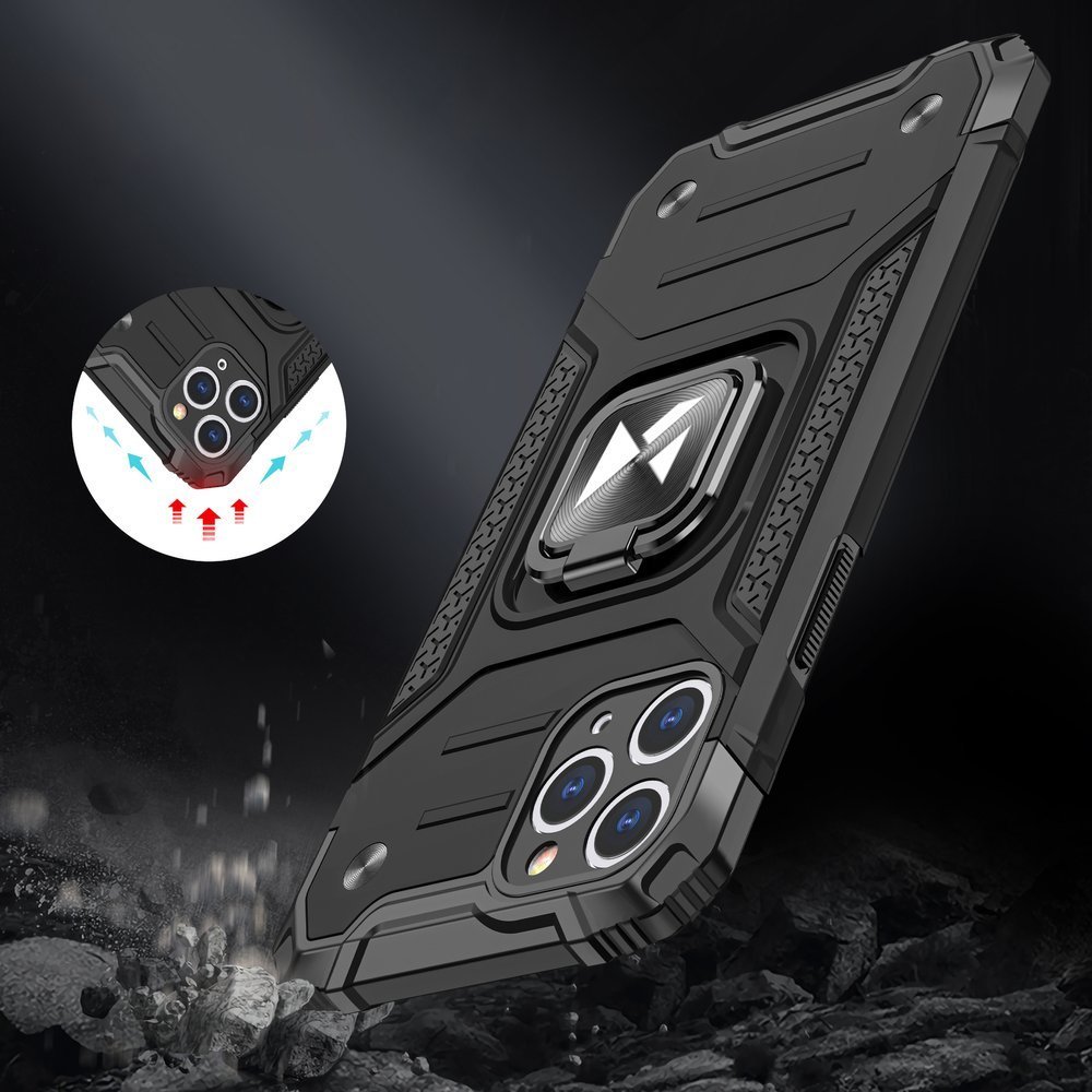Pokrowiec etui pancerne Wozinsky Ring Armor czarne APPLE iPhone 11 Pro / 7