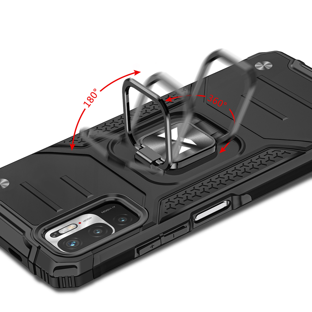 Pokrowiec etui pancerne Wozinsky Ring Armor czarne Xiaomi Redmi Note 10 5G / 5