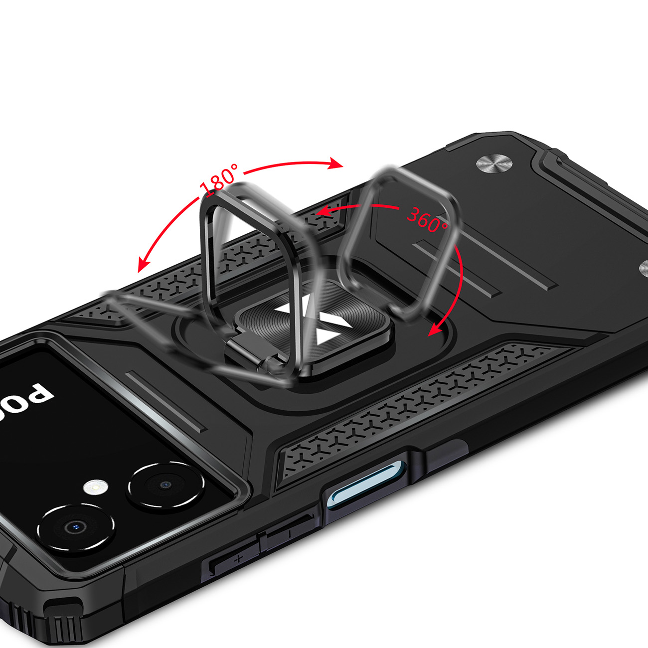 Pokrowiec etui pancerne Wozinsky Ring Armor czarne Xiaomi Redmi Note 11E / 5