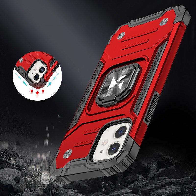 Pokrowiec etui pancerne Wozinsky Ring Armor czerwone APPLE iPhone 12 Mini / 7