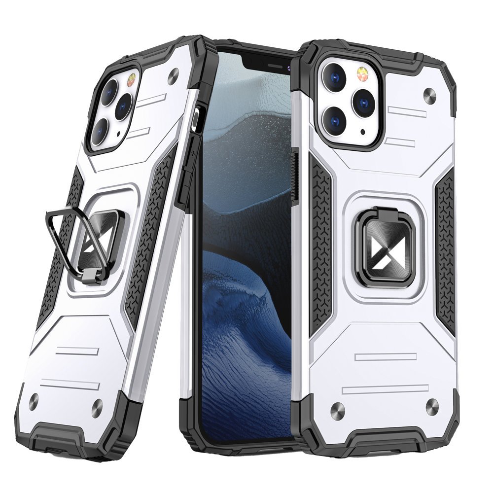 Pokrowiec etui pancerne Wozinsky Ring Armor srebrne APPLE iPhone 12 Pro Max