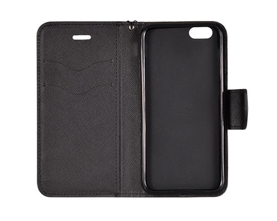 Pokrowiec etui z klapk na magnes Fancy Case czarne Xiaomi Redmi 12 / 4