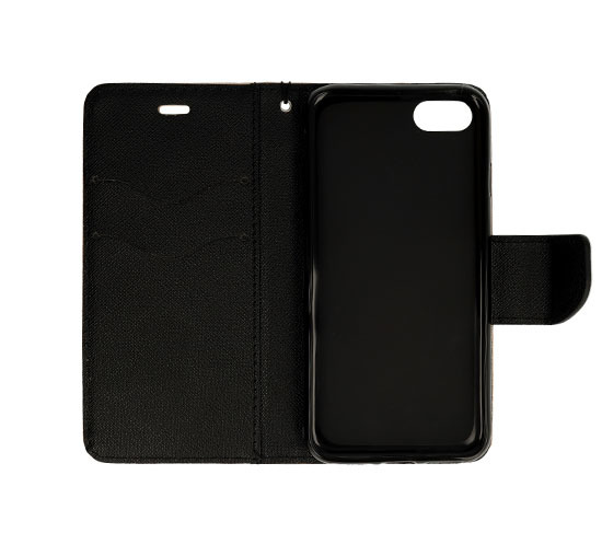 Pokrowiec etui z klapk na magnes Fancy Case zoto-czarne APPLE iPhone 15 Plus / 2