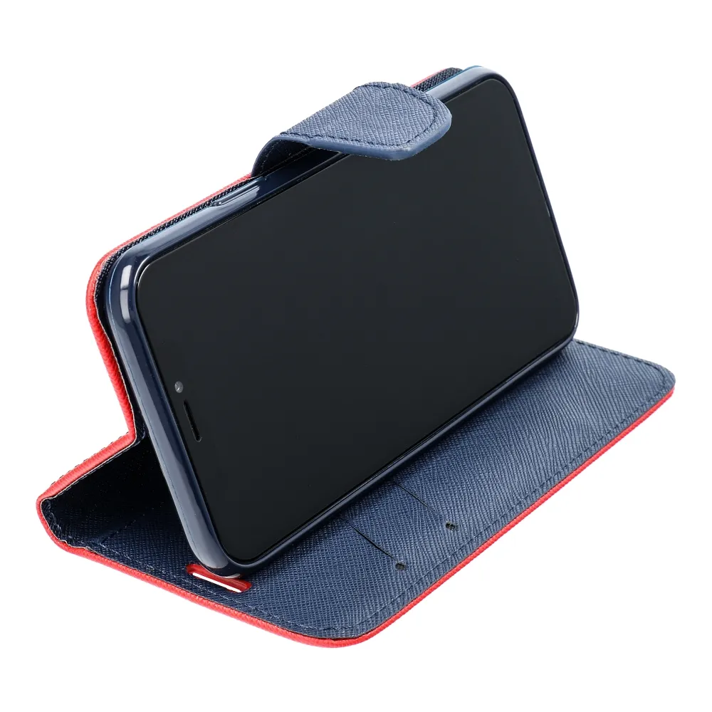 Pokrowiec etui z klapk na magnes Fancy Case czerwono-granatowe APPLE iPhone 15 Pro Max / 3