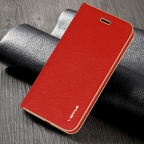 Pokrowiec etui Portfelowe z ramk Vennus Book czerwone SAMSUNG Galaxy S7 / 6