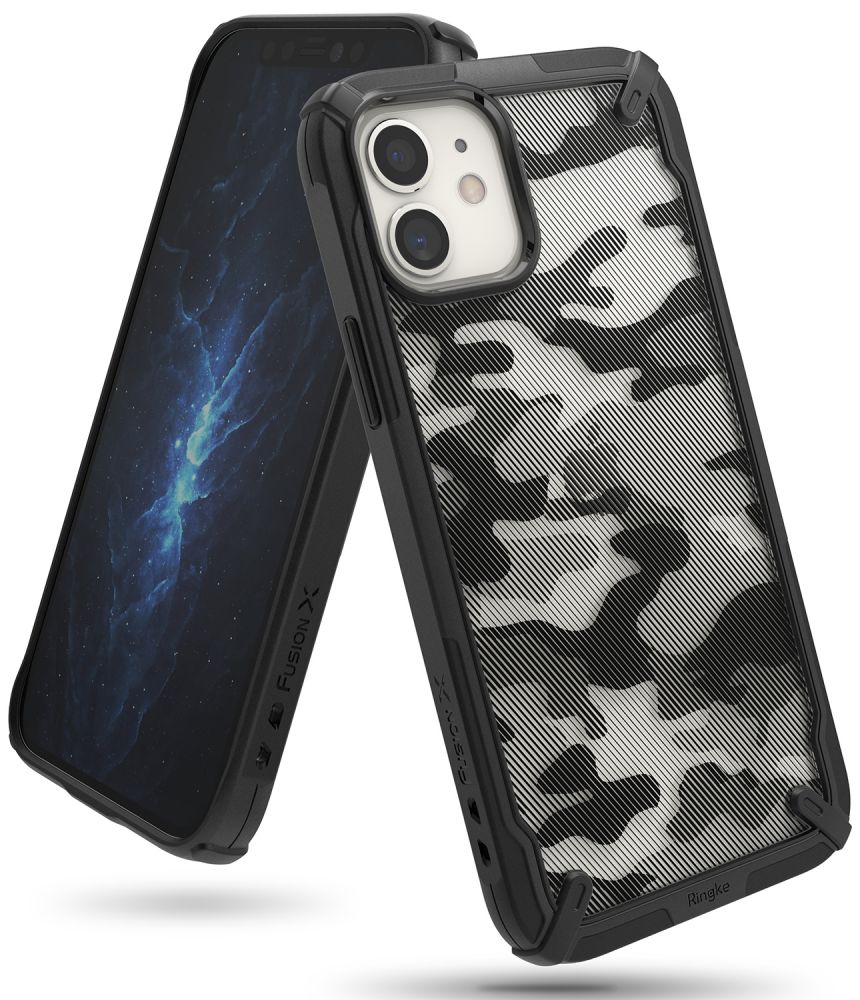 Pokrowiec etui Ringke Fusion X Camo Czarne APPLE iPhone 12 Mini