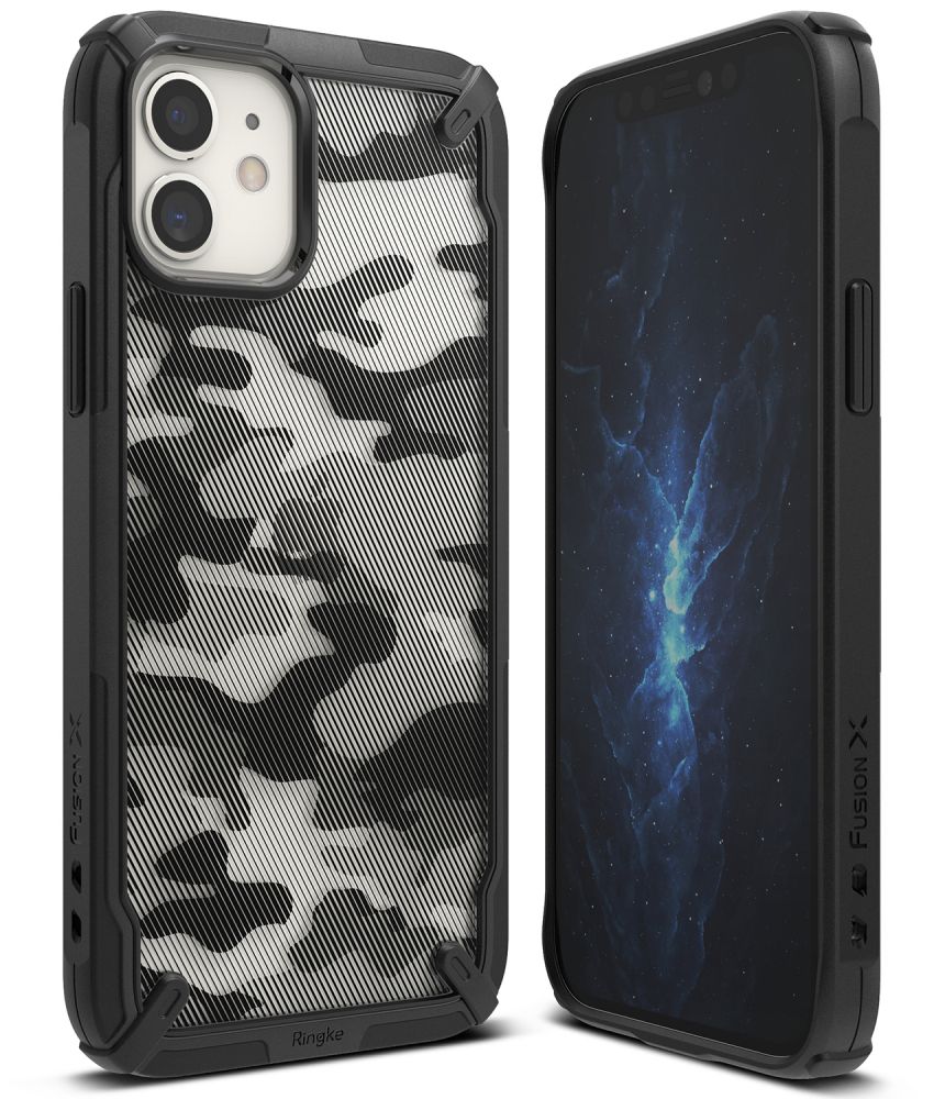 Pokrowiec etui Ringke Fusion X Camo Czarne APPLE iPhone 12 Mini / 2