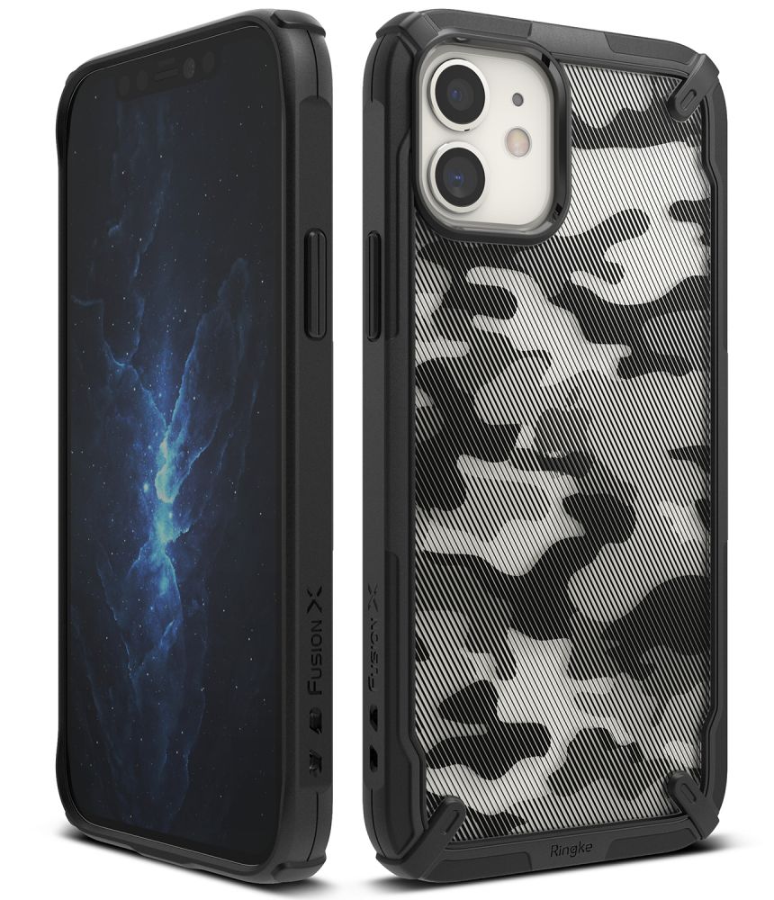 Pokrowiec etui Ringke Fusion X Camo Czarne APPLE iPhone 12 Mini / 3