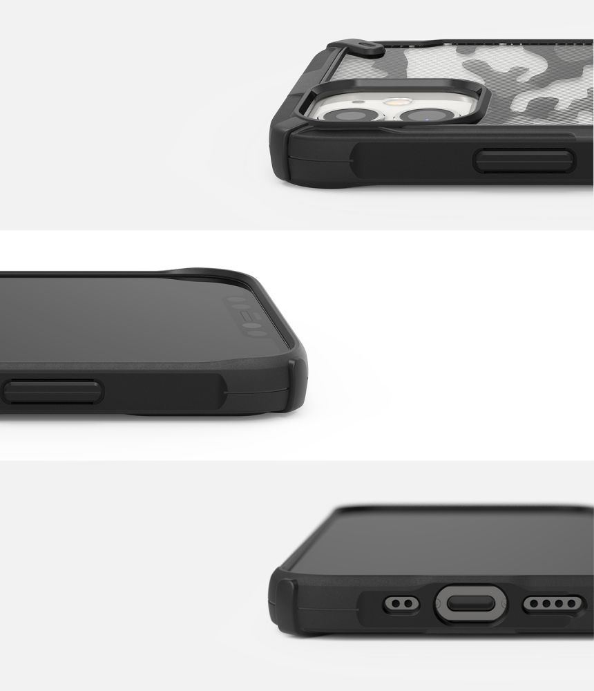 Pokrowiec etui Ringke Fusion X Camo Czarne APPLE iPhone 12 Mini / 8