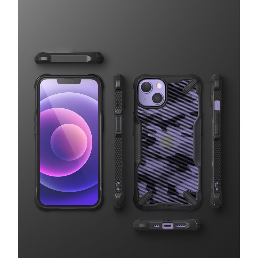 Pokrowiec etui Ringke Fusion X Camo czarne APPLE iPhone 13 / 7