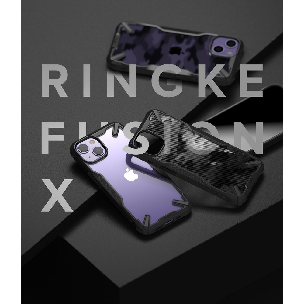 Pokrowiec etui Ringke Fusion X Camo czarne APPLE iPhone 13 / 8