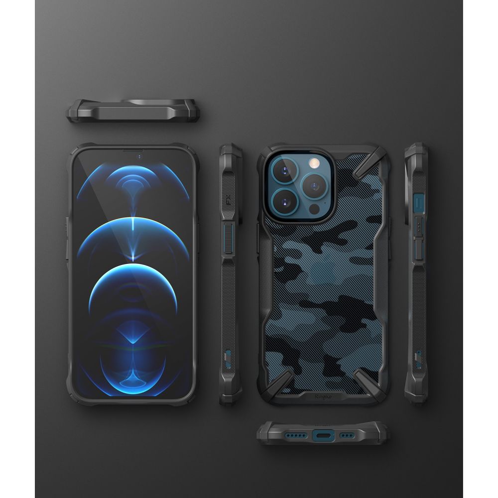 Pokrowiec etui Ringke Fusion X Camo czarne APPLE iPhone 13 Pro / 7