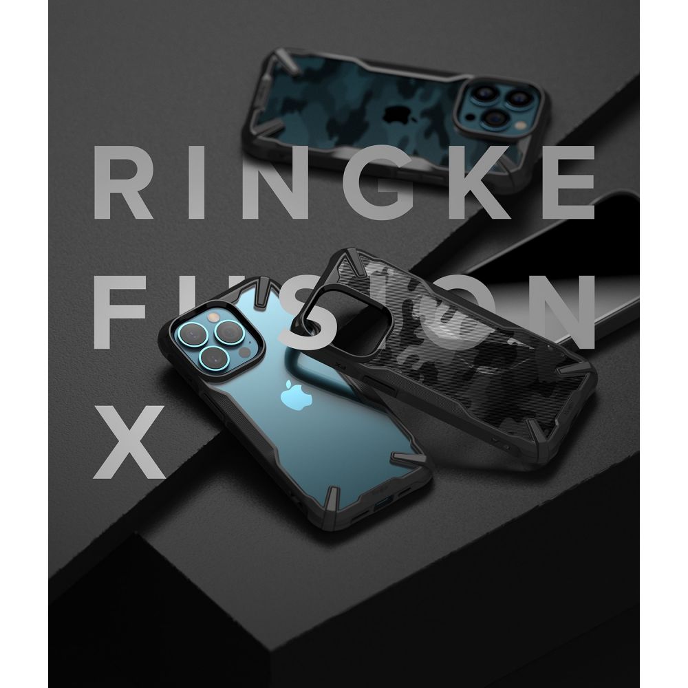 Pokrowiec etui Ringke Fusion X Camo czarne APPLE iPhone 13 Pro / 8