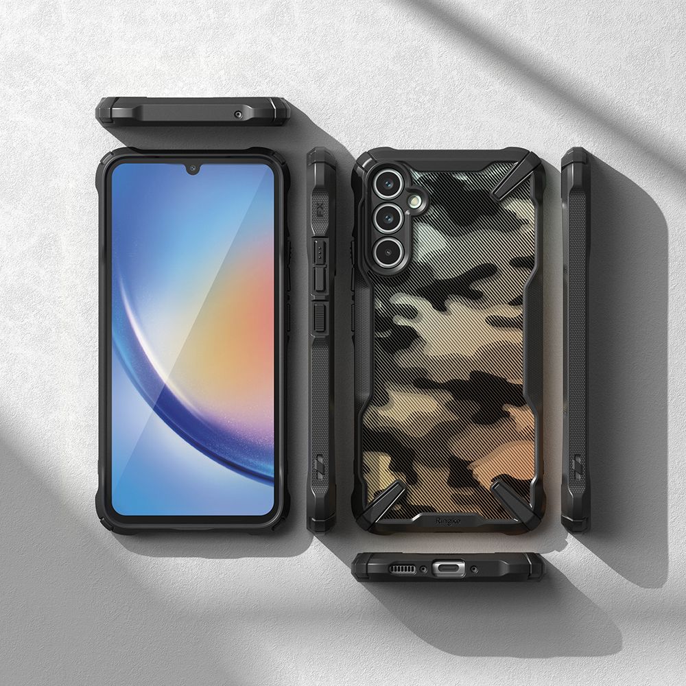 Pokrowiec etui Ringke Fusion X Camo czarne SAMSUNG Galaxy A34 5G / 5