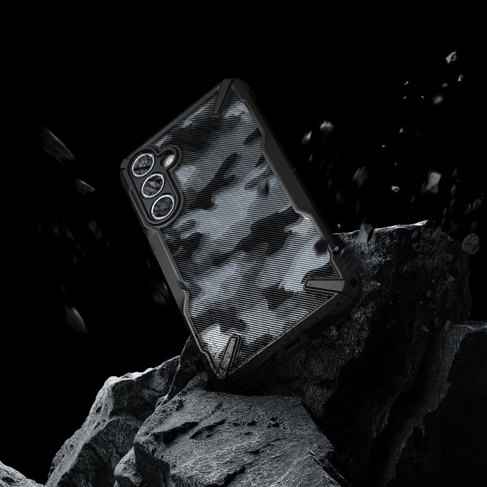 Pokrowiec etui Ringke Fusion X Camo czarne SAMSUNG Galaxy A55 5G / 5