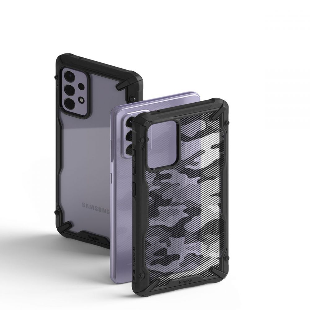 Pokrowiec etui Ringke Fusion X Camo czarne SAMSUNG Galaxy A72 / 5