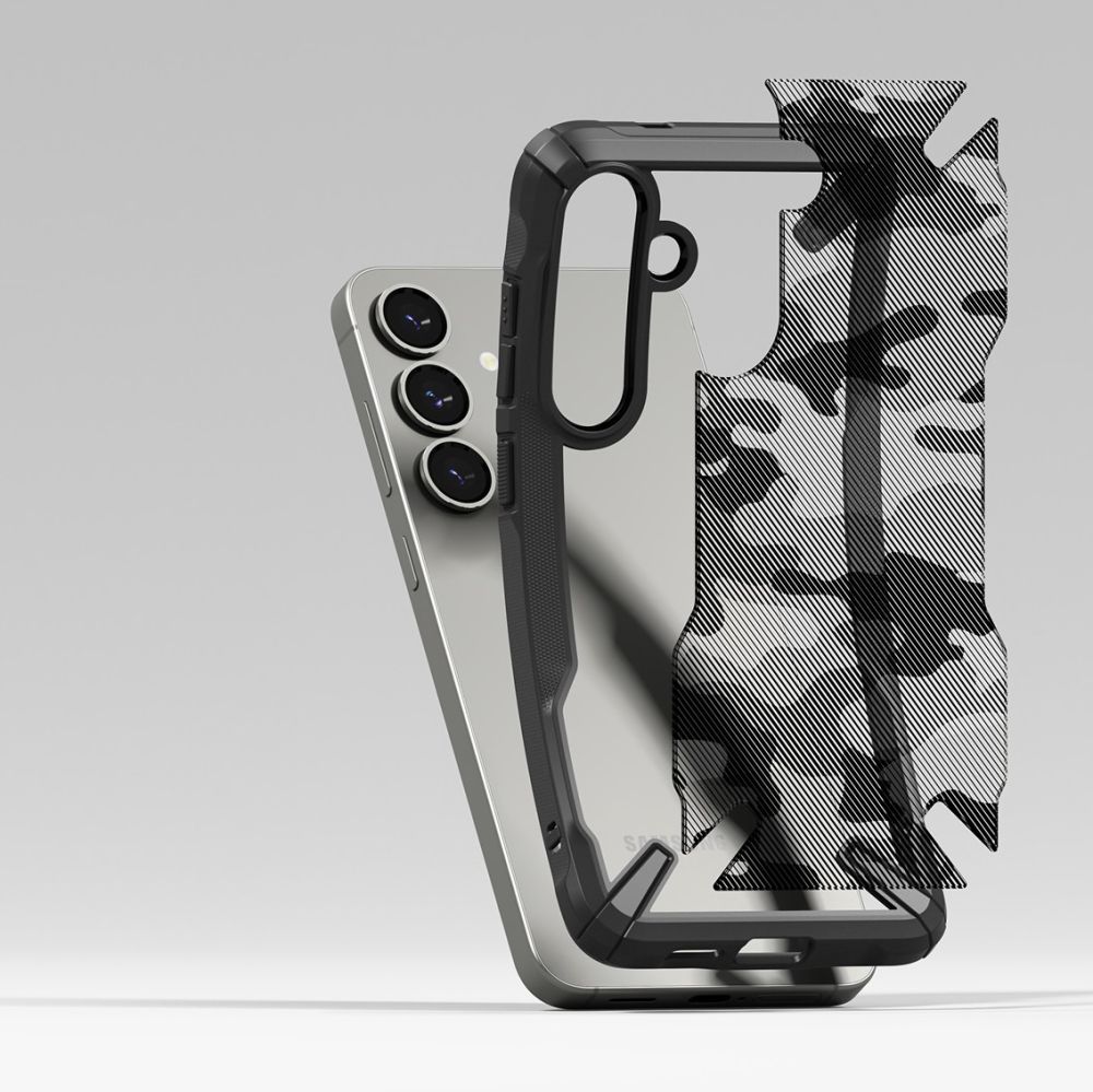 Pokrowiec etui Ringke Fusion X Camo czarne SAMSUNG Galaxy S25 / 7