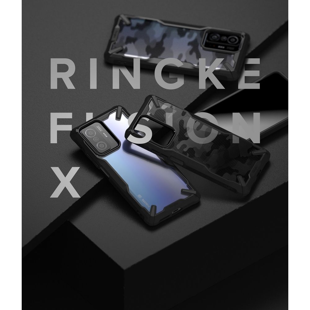 Pokrowiec etui Ringke Fusion X Camo czarne Xiaomi 11T / 4