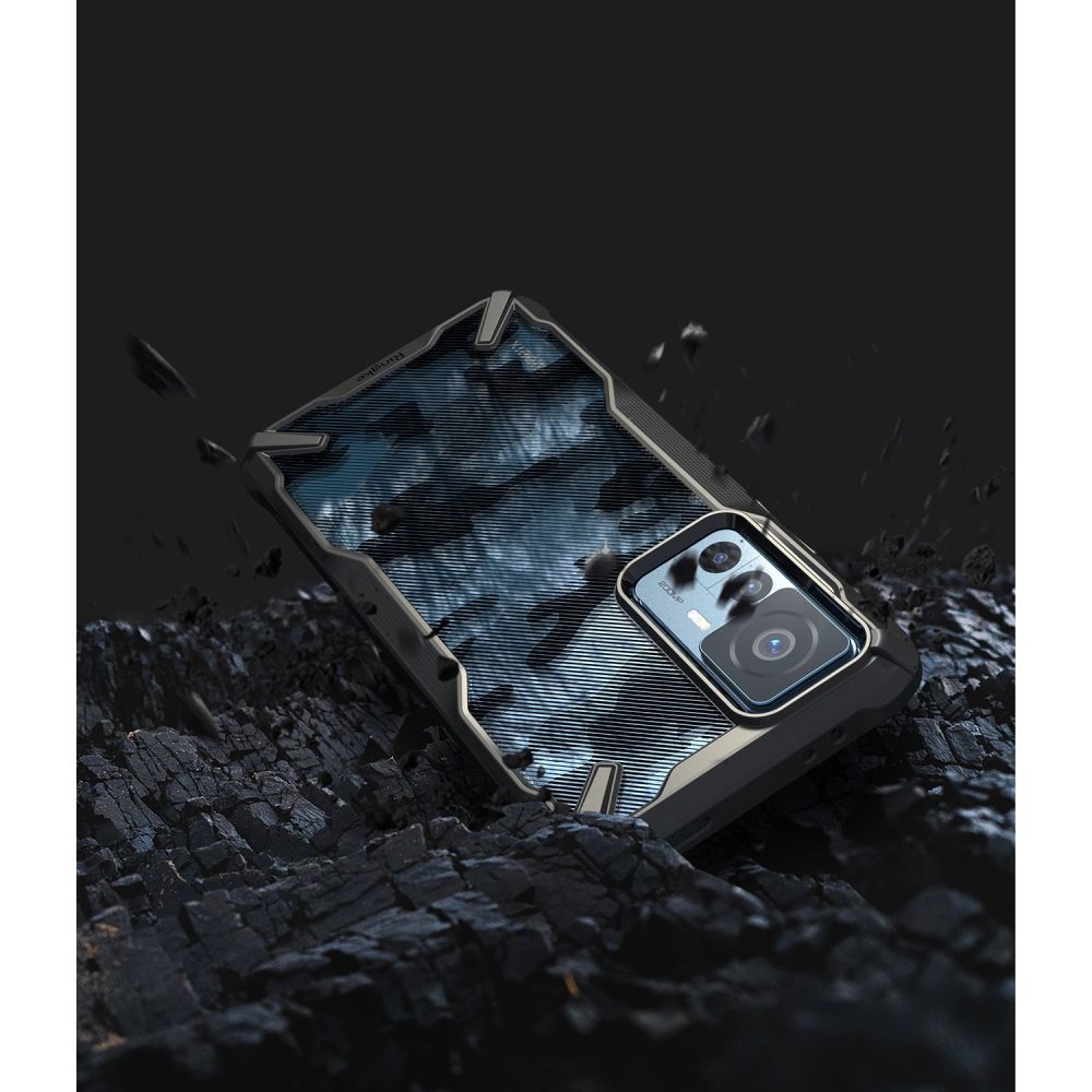 Pokrowiec etui Ringke Fusion X Camo czarne Xiaomi 12T Pro / 10
