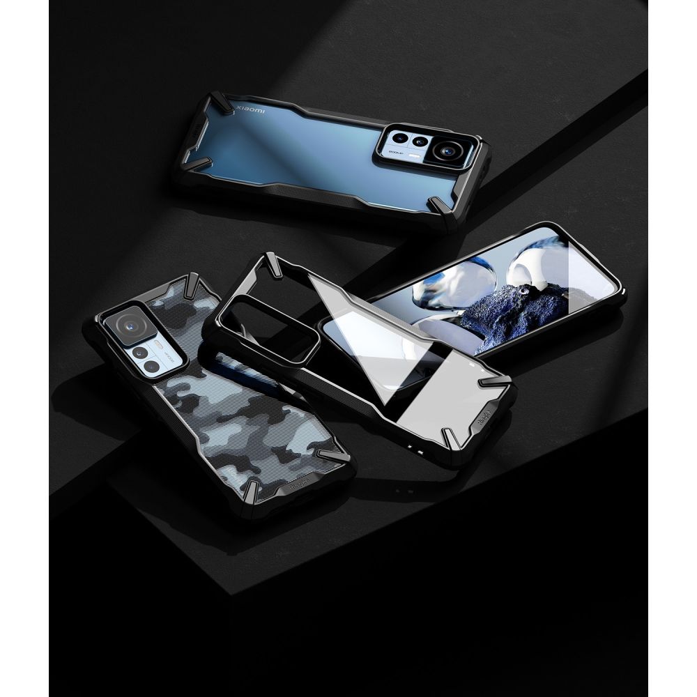 Pokrowiec etui Ringke Fusion X Camo czarne Xiaomi 12T Pro / 9