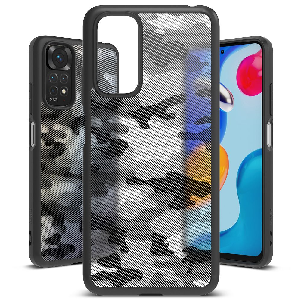 Pokrowiec etui Ringke Fusion X Camo czarne Xiaomi Redmi Note 11 / 3