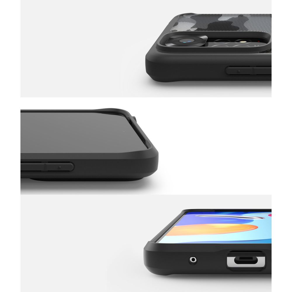Pokrowiec etui Ringke Fusion X Camo czarne Xiaomi Redmi Note 11 / 5
