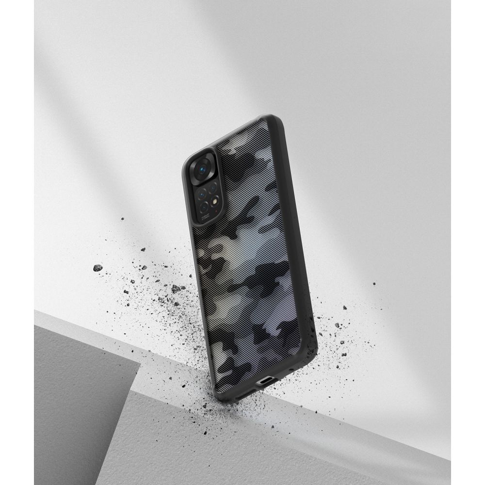 Pokrowiec etui Ringke Fusion X Camo czarne Xiaomi Redmi Note 11 / 6