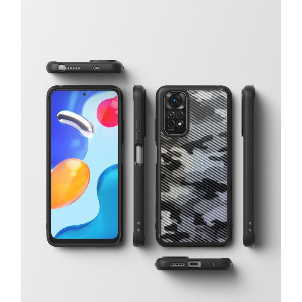 Pokrowiec etui Ringke Fusion X Camo czarne Xiaomi Redmi Note 11 / 8