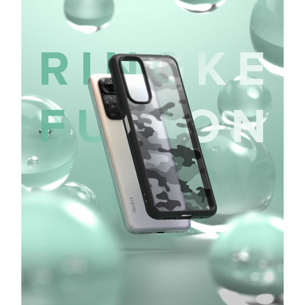 Pokrowiec etui Ringke Fusion X Camo czarne Xiaomi Redmi Note 11 / 9