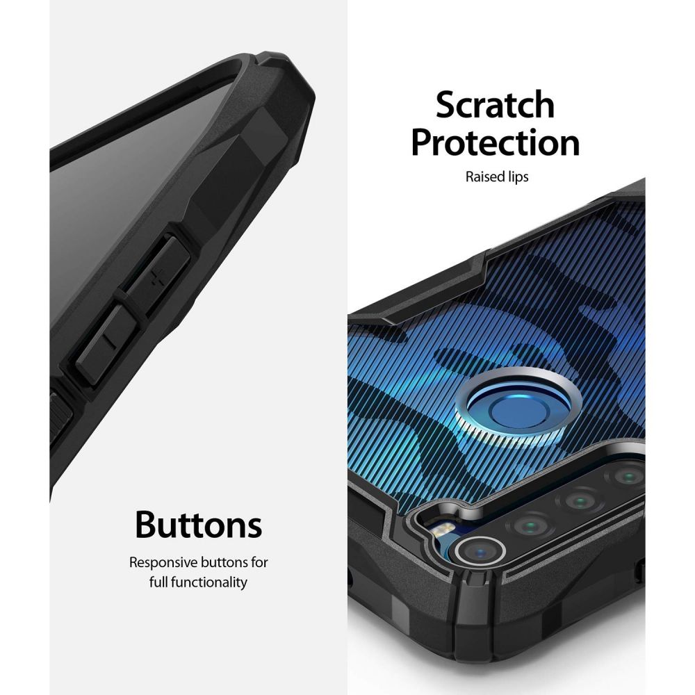 Pokrowiec etui Ringke Fusion X Camo czarne Xiaomi Redmi Note 8 / 2