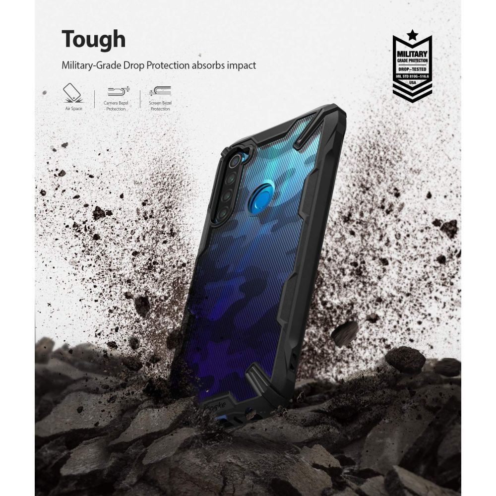 Pokrowiec etui Ringke Fusion X Camo czarne Xiaomi Redmi Note 8 / 7