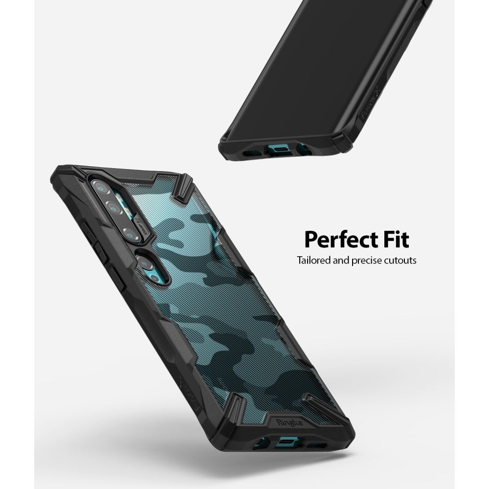 Pokrowiec Etui Ringke Fusion X Camo Czarne Xiaomi Mi Note 10 / 2