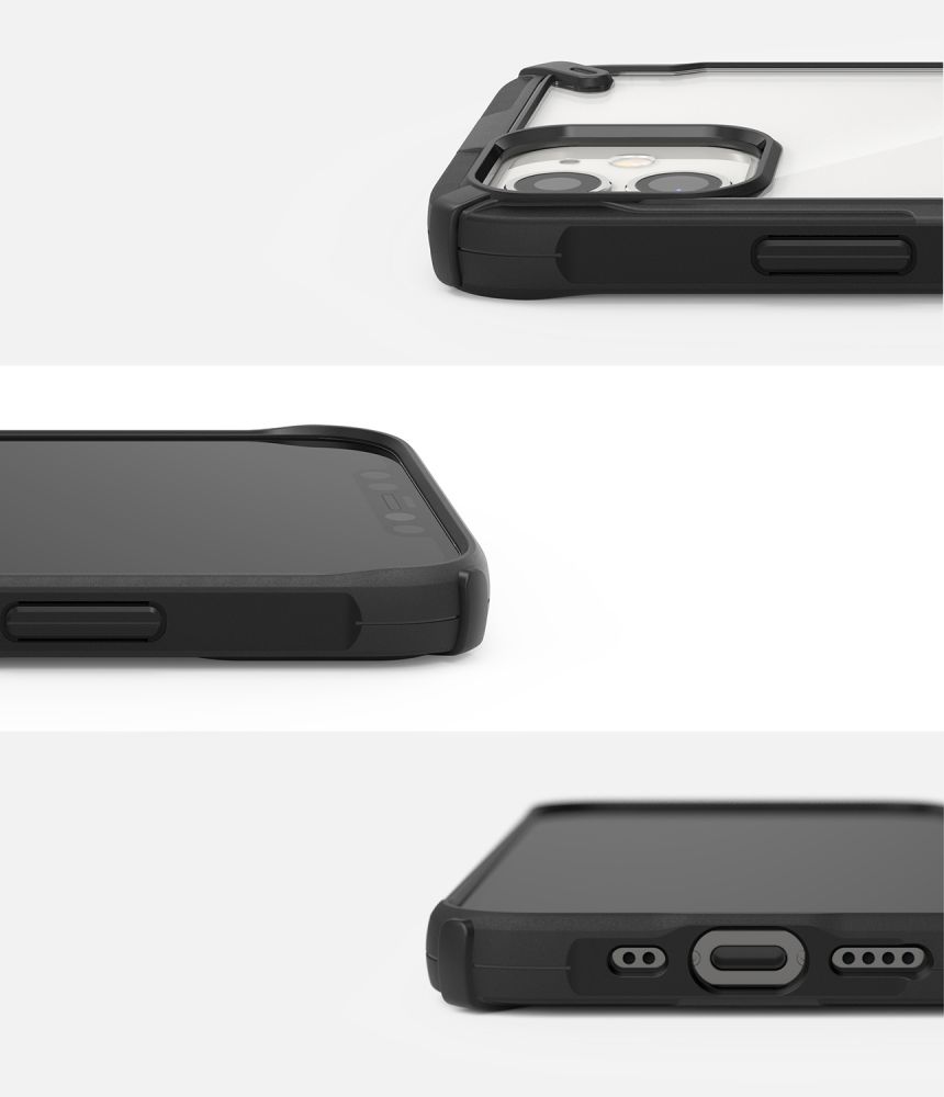 Pokrowiec etui Ringke Fusion X Czarne APPLE iPhone 12 Mini / 8