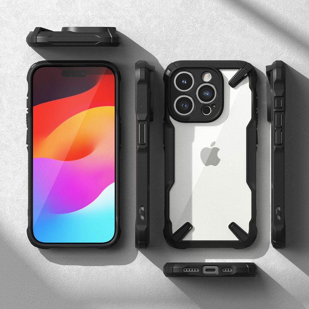 Pokrowiec etui Ringke Fusion X czarne APPLE iPhone 15 Pro Max / 9