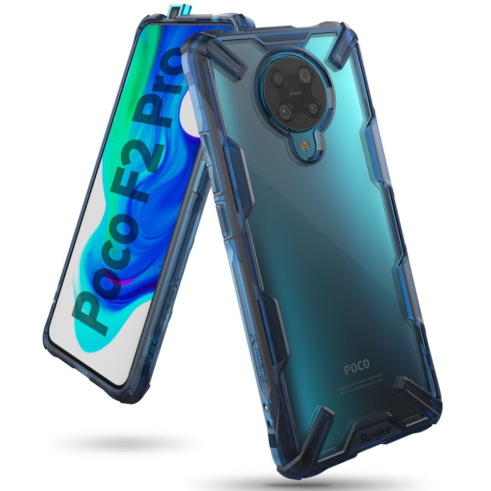 Pokrowiec etui Ringke Fusion X Niebieskie Xiaomi Poco F2 Pro