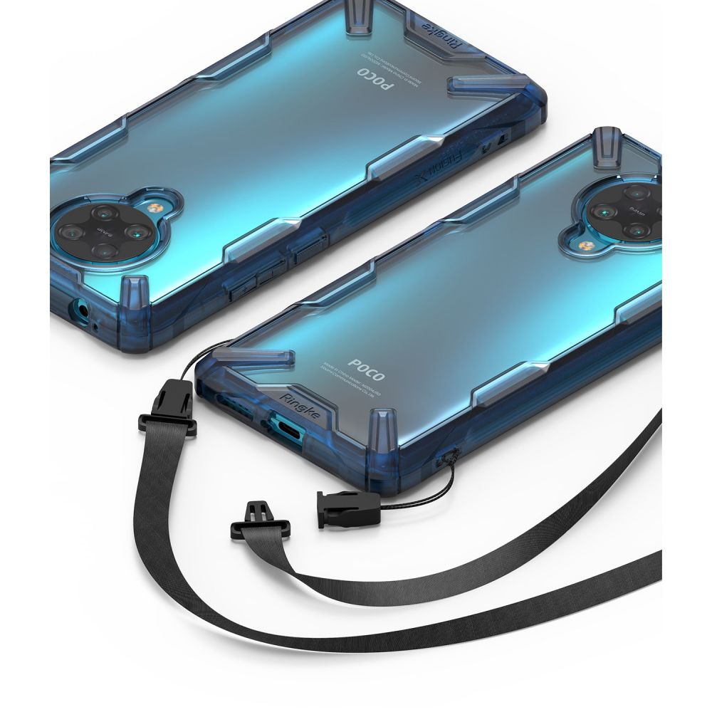 Pokrowiec etui Ringke Fusion X Niebieskie Xiaomi Poco F2 Pro / 7