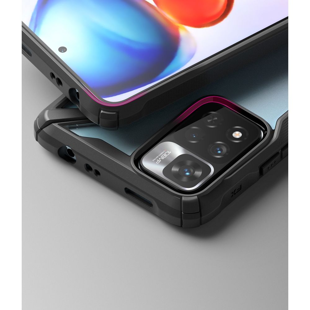 Pokrowiec etui Ringke Fusion X Xiaomi Plus Lime Glow czarne Xiaomi Redmi Note 11 Pro+ 5G / 6