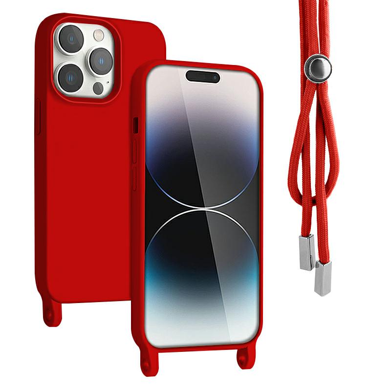 Pokrowiec etui Rope Case ze sznurkiem czerwone APPLE iPhone 15