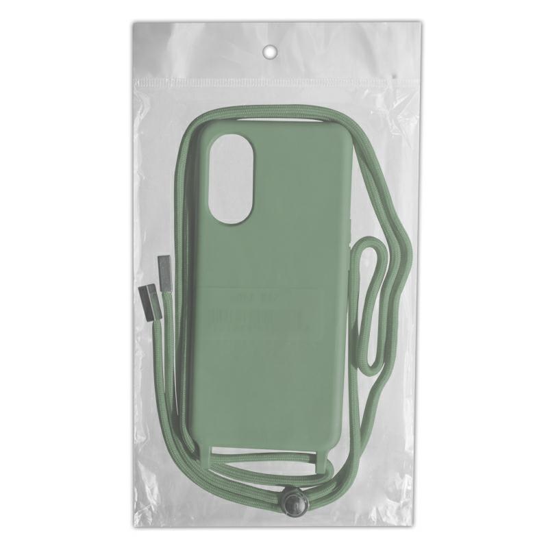 Pokrowiec etui Rope Case ze sznurkiem zielone APPLE iPhone 15 / 4