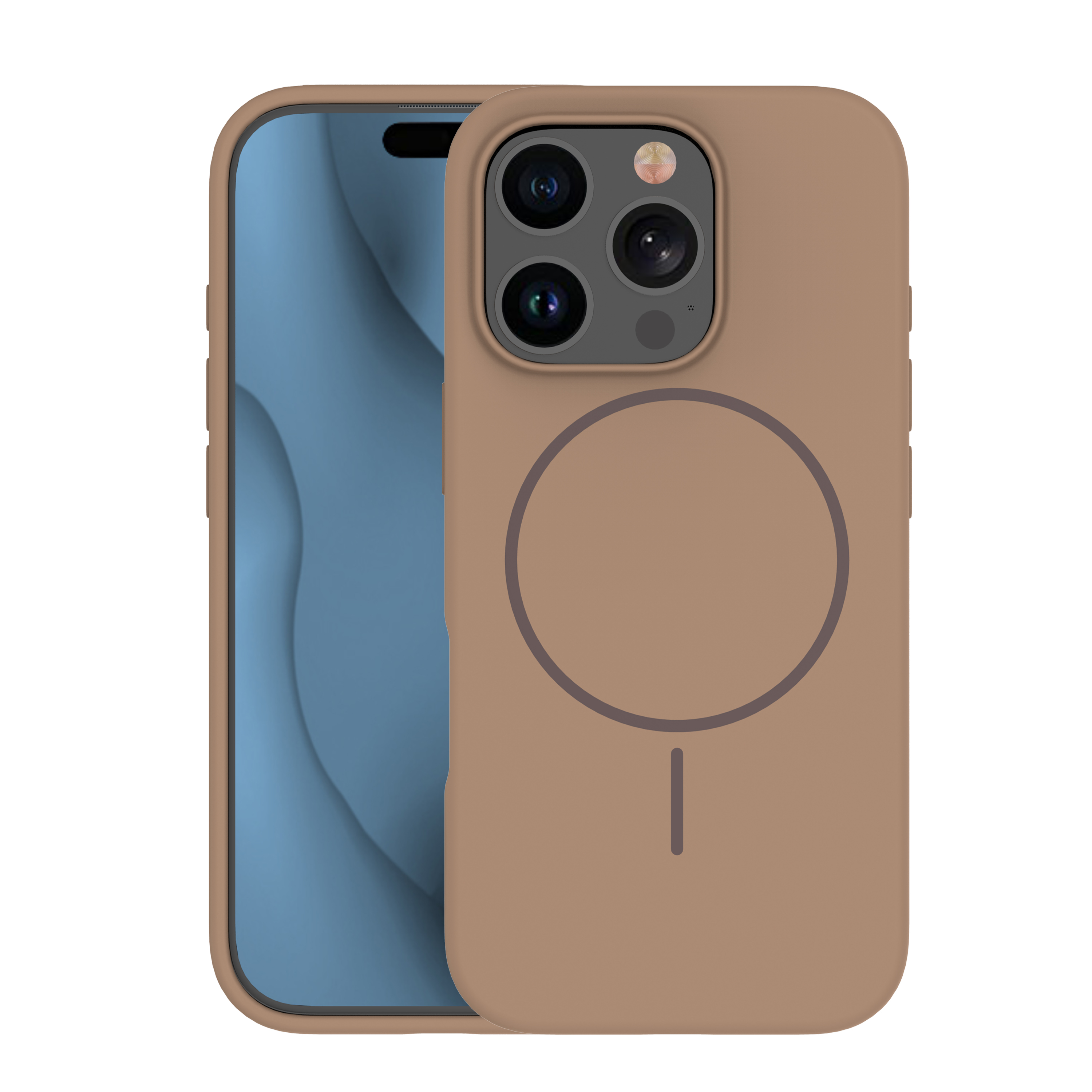 Pokrowiec etui Silicone Thin Mag br�zowe APPLE iPhone 18