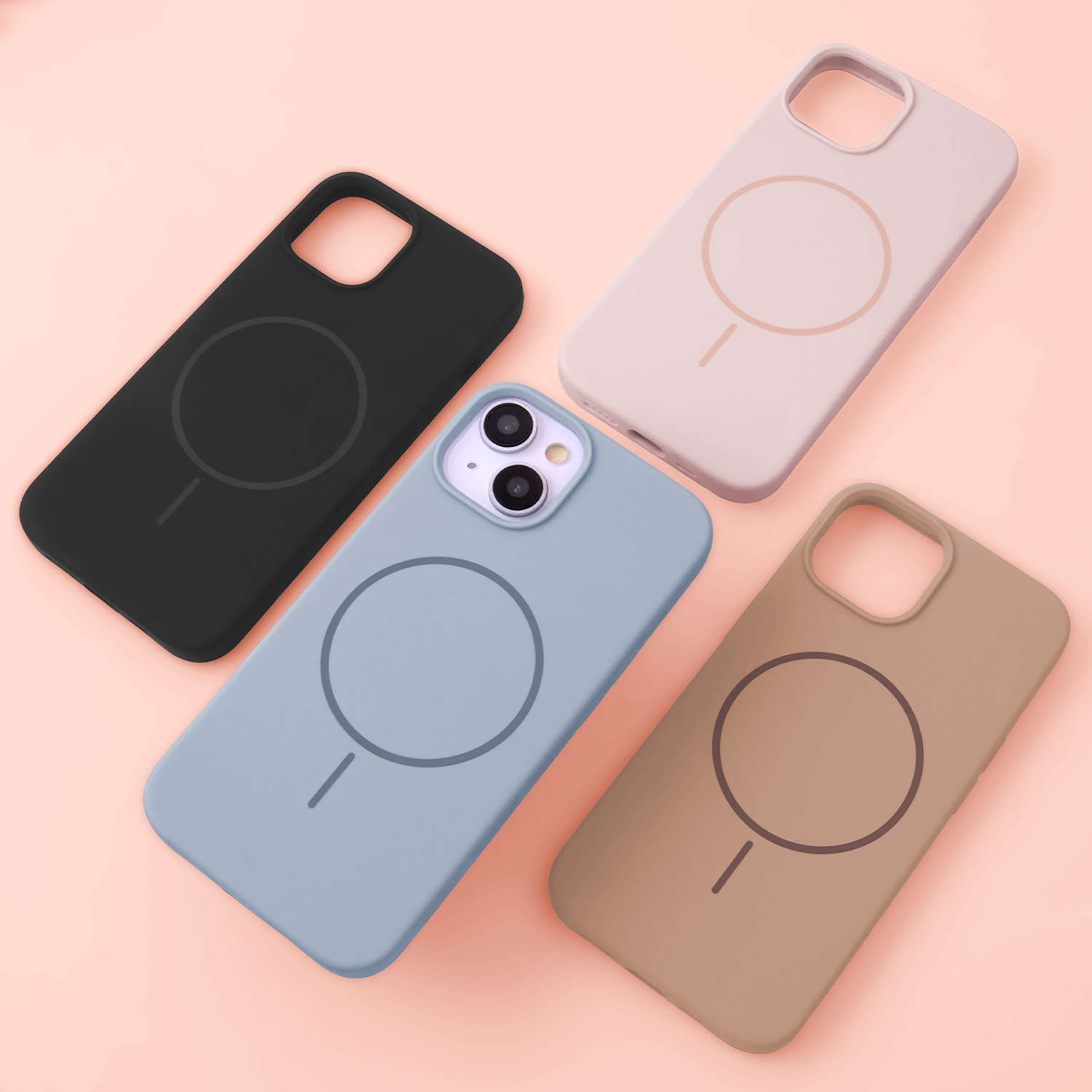 Pokrowiec etui Silicone Thin Mag czarne APPLE iPhone 15 / 6