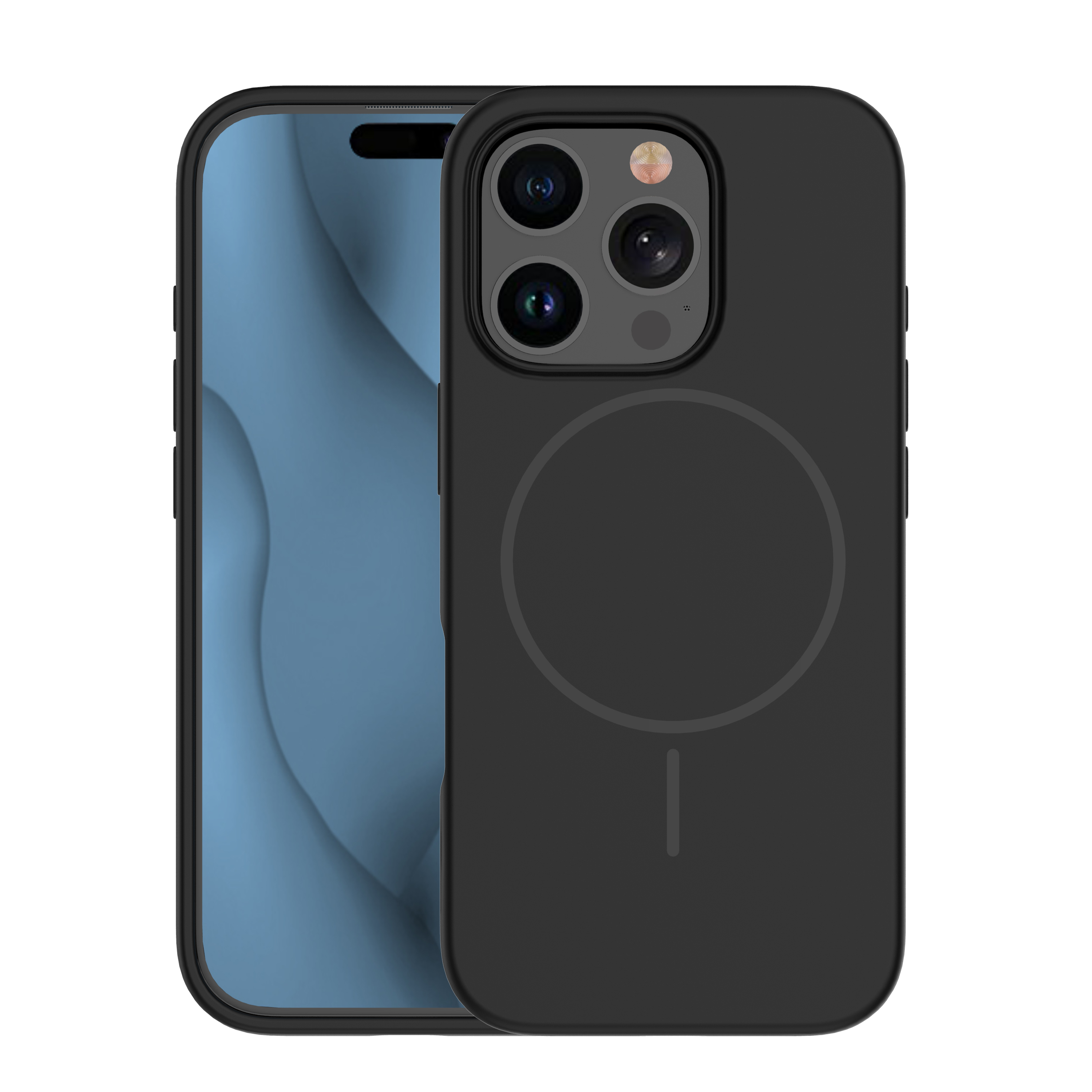 Pokrowiec etui Silicone Thin Mag czarne APPLE iPhone 15 Pro Max