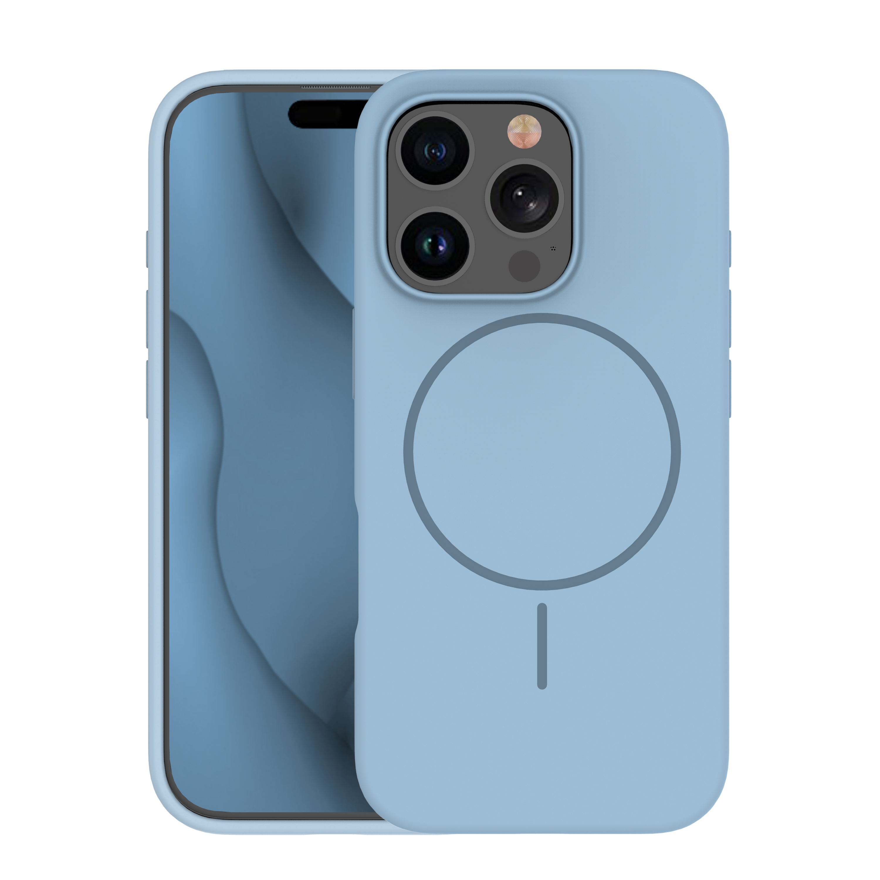 Pokrowiec etui Silicone Thin Mag niebieskie APPLE iPhone 16 Plus